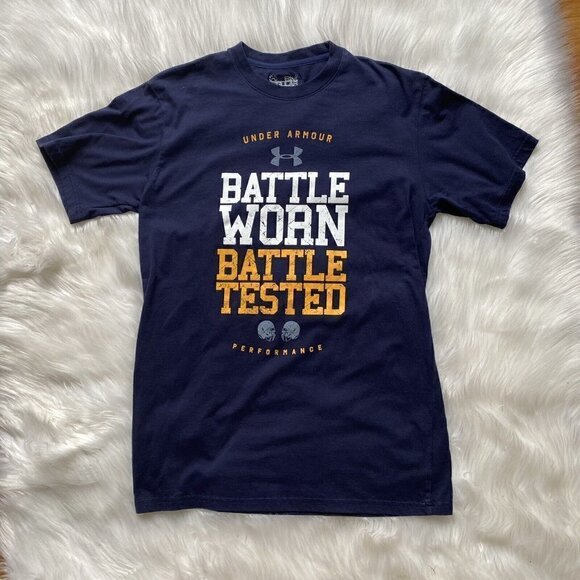 Under Armour Battle Worn Battle Tested Tee Shirt Short Sleeves Small Regular - Picture 2 of 7